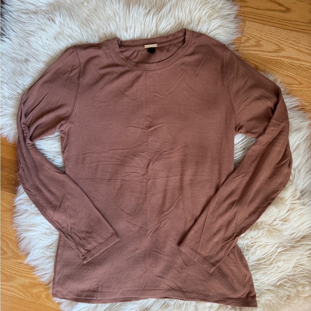 Magaschoni Pink Fitted Long Sleeve Tee